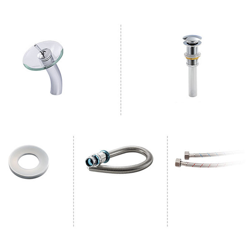 Tempered Glass Bathroom Sink Contemporary Trough Bathroom Sink with Round Shape Clearhalo 'Bathroom Remodel & Bathroom Fixtures' 'Bathroom Sinks & Faucet Components' 'Bathroom Sinks' 'bathroom_sink' 'Home Improvement' 'home_improvement' 'home_improvement_bathroom_sink' 6881715