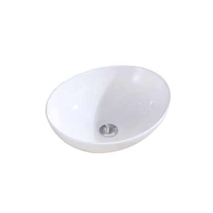 Modern Vessel Bathroom Sink Porcelain Oval Vessel Lavatory Sink(Not Included Faucet) White Clearhalo 'Bathroom Remodel & Bathroom Fixtures' 'Bathroom Sinks & Faucet Components' 'Bathroom Sinks' 'bathroom_sink' 'Home Improvement' 'home_improvement' 'home_improvement_bathroom_sink' 6881721