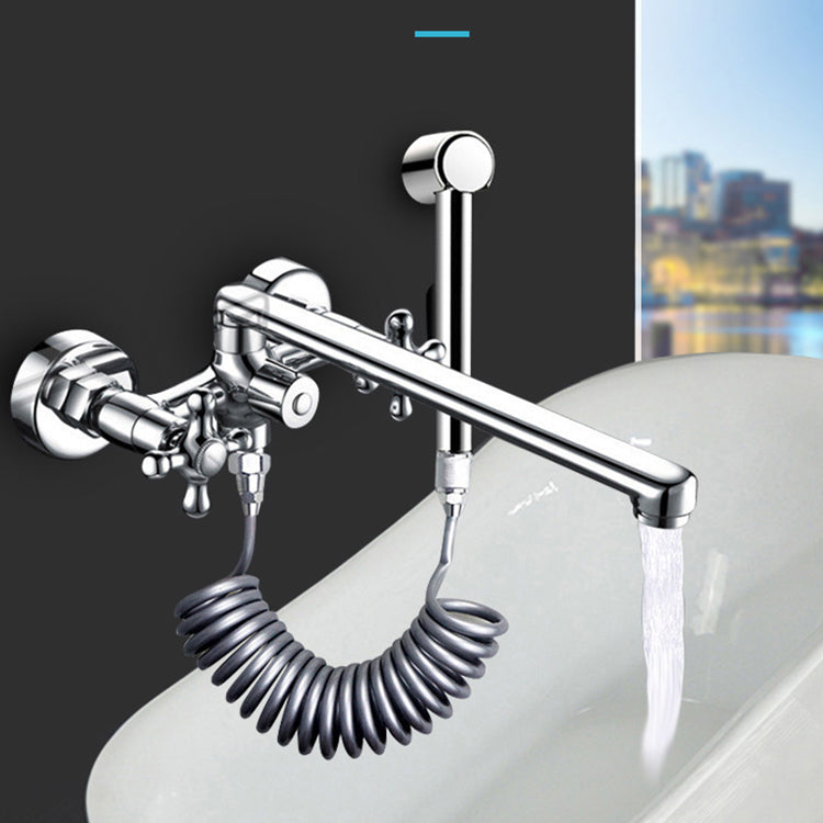 Traditional Style Claw Foot Tub Faucet Copper Floor Mounted Claw Foot Tub Faucet Clearhalo 'Bathroom Remodel & Bathroom Fixtures' 'Bathtub Faucets' 'bathtub_faucets' 'Home Improvement' 'home_improvement' 'home_improvement_bathtub_faucets' 6881836