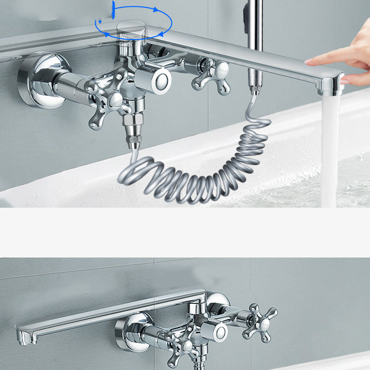 Traditional Style Claw Foot Tub Faucet Copper Floor Mounted Claw Foot Tub Faucet Clearhalo 'Bathroom Remodel & Bathroom Fixtures' 'Bathtub Faucets' 'bathtub_faucets' 'Home Improvement' 'home_improvement' 'home_improvement_bathtub_faucets' 6881838