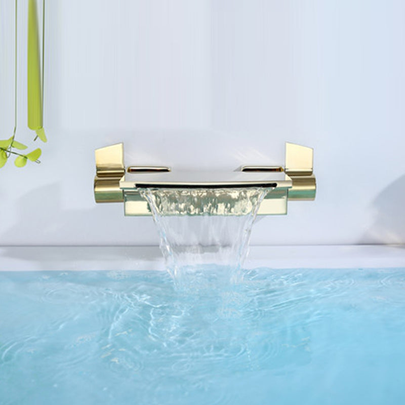 Bathtub Faucet Waterfall Rod Handle Wall Mounted Bathroom Faucet Clearhalo 'Bathroom Remodel & Bathroom Fixtures' 'Bathtub Faucets' 'bathtub_faucets' 'Home Improvement' 'home_improvement' 'home_improvement_bathtub_faucets' 6881861