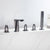 Modern Bathtub Faucet Flush Mounted Shower Head Rod Handle Faucet Grey Clearhalo 'Bathroom Remodel & Bathroom Fixtures' 'Bathtub Faucets' 'bathtub_faucets' 'Home Improvement' 'home_improvement' 'home_improvement_bathtub_faucets' 6881889