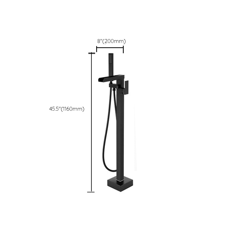 Modern Bathroom Faucet Floor Standing Handheld Shower Head Bathtub Faucet Clearhalo 'Bathroom Remodel & Bathroom Fixtures' 'Bathtub Faucets' 'bathtub_faucets' 'Home Improvement' 'home_improvement' 'home_improvement_bathtub_faucets' 6881953
