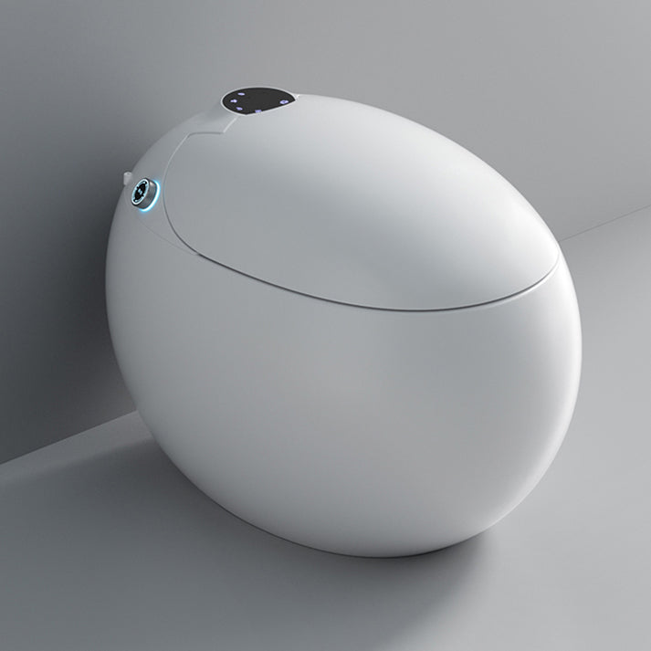 Contemporary White Round Floor Mount Bidet with Heated Seat Vitreous China Bidets Clearhalo 'Bathroom Remodel & Bathroom Fixtures' 'Bidets' 'Home Improvement' 'home_improvement' 'home_improvement_bidets' 'Toilets & Bidets' 6887329