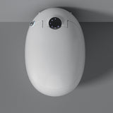 Contemporary White Round Floor Mount Bidet with Heated Seat Vitreous China Bidets Clearhalo 'Bathroom Remodel & Bathroom Fixtures' 'Bidets' 'Home Improvement' 'home_improvement' 'home_improvement_bidets' 'Toilets & Bidets' 6887332