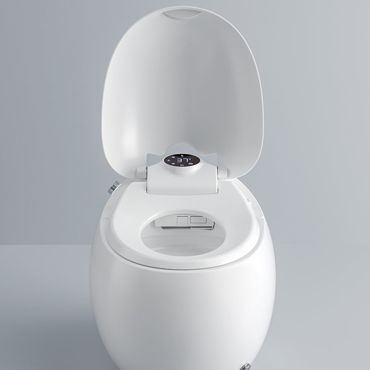 Contemporary White Round Floor Mount Bidet with Heated Seat Vitreous China Bidets Clearhalo 'Bathroom Remodel & Bathroom Fixtures' 'Bidets' 'Home Improvement' 'home_improvement' 'home_improvement_bidets' 'Toilets & Bidets' 6887339