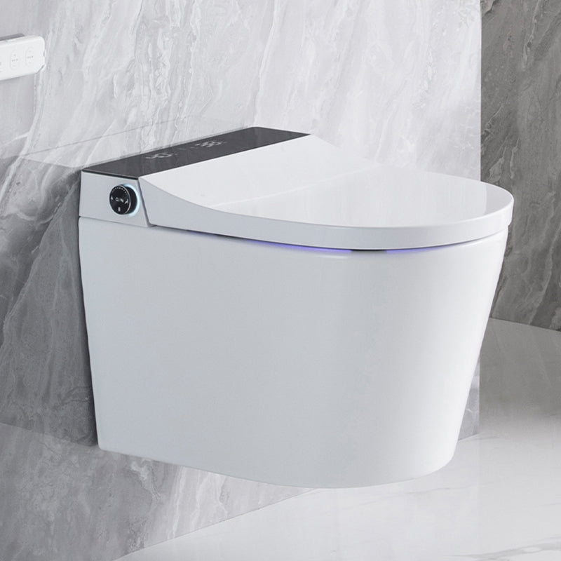 Modern Elongated Wall Hung Toilet Set with Remote Control Included Black White Clearhalo 'Bathroom Remodel & Bathroom Fixtures' 'Bidets' 'Home Improvement' 'home_improvement' 'home_improvement_bidets' 'Toilets & Bidets' 6887373