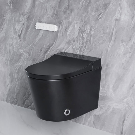Modern Elongated Wall Hung Toilet Set with Remote Control Included Clearhalo 'Bathroom Remodel & Bathroom Fixtures' 'Bidets' 'Home Improvement' 'home_improvement' 'home_improvement_bidets' 'Toilets & Bidets' 6887374