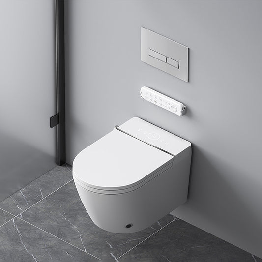 Contemporary Elongated White Heated Seat Dryer Wall Mounted Bidet Clearhalo 'Bathroom Remodel & Bathroom Fixtures' 'Bidets' 'Home Improvement' 'home_improvement' 'home_improvement_bidets' 'Toilets & Bidets' 6887382