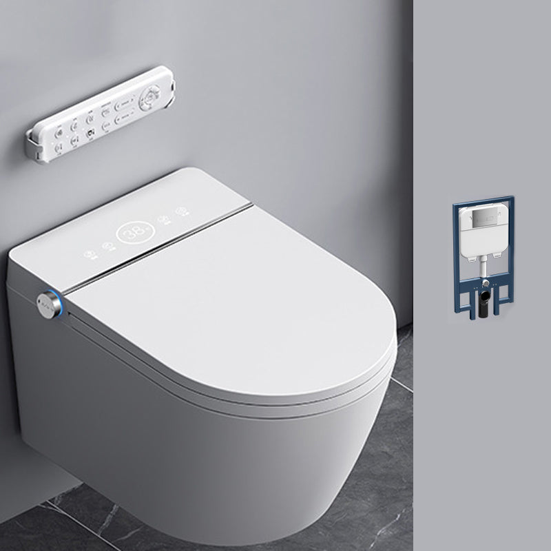 Contemporary Elongated White Heated Seat Dryer Wall Mounted Bidet Toilet+ Water Tank Clearhalo 'Bathroom Remodel & Bathroom Fixtures' 'Bidets' 'Home Improvement' 'home_improvement' 'home_improvement_bidets' 'Toilets & Bidets' 6887383