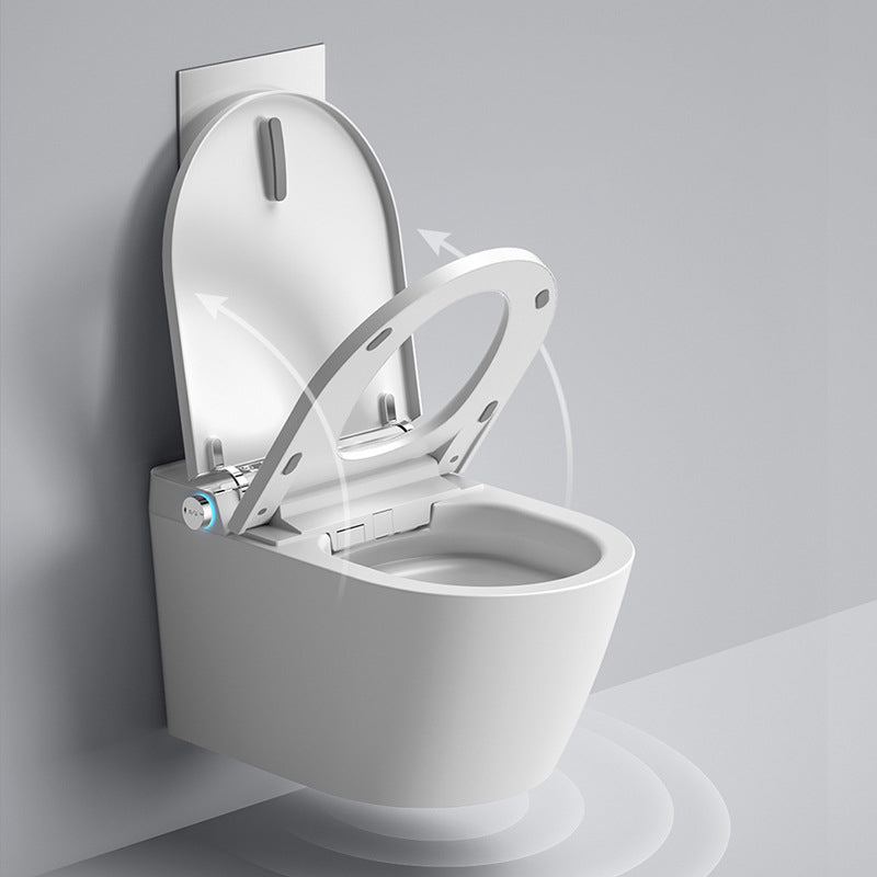 Contemporary Elongated White Heated Seat Dryer Wall Mounted Bidet Clearhalo 'Bathroom Remodel & Bathroom Fixtures' 'Bidets' 'Home Improvement' 'home_improvement' 'home_improvement_bidets' 'Toilets & Bidets' 6887386