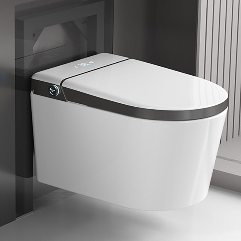 Elongated Wall Mounted Bidet Dryer White Wall Hung Toilet Set Toilet with Water Tank White/ Gray Clearhalo 'Bathroom Remodel & Bathroom Fixtures' 'Bidets' 'Home Improvement' 'home_improvement' 'home_improvement_bidets' 'Toilets & Bidets' 6887394