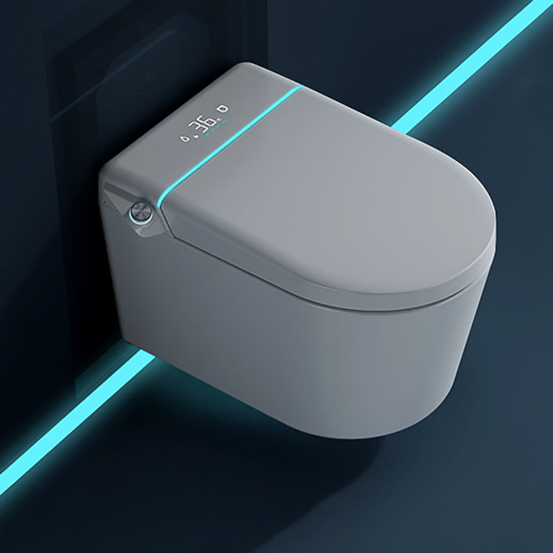 Contemporary Ceramic Elongated Heated Seat White Wall Mounted Bidet Clearhalo 'Bathroom Remodel & Bathroom Fixtures' 'Bidets' 'Home Improvement' 'home_improvement' 'home_improvement_bidets' 'Toilets & Bidets' 6887406