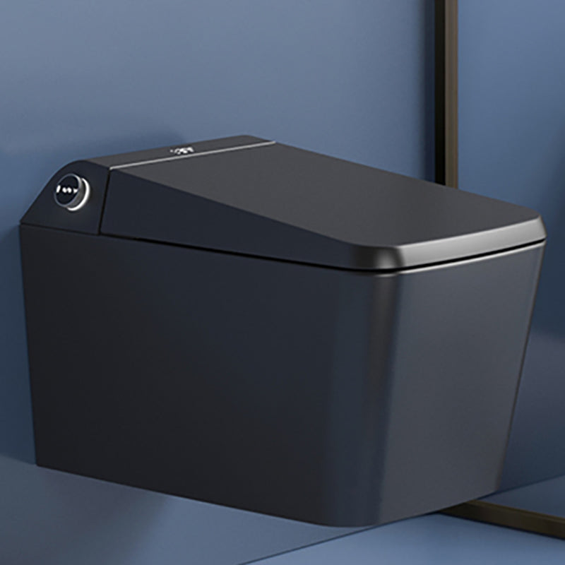 Elongated Floor Mount Bidet/Wall Hung Toilet with Heated Seat Black Automatic Lid Floating Mount Clearhalo 'Bathroom Remodel & Bathroom Fixtures' 'Bidets' 'Home Improvement' 'home_improvement' 'home_improvement_bidets' 'Toilets & Bidets' 6887416