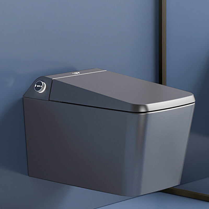 Elongated Floor Mount Bidet/Wall Hung Toilet with Heated Seat Grey Automatic Lid Floating Mount Clearhalo 'Bathroom Remodel & Bathroom Fixtures' 'Bidets' 'Home Improvement' 'home_improvement' 'home_improvement_bidets' 'Toilets & Bidets' 6887422