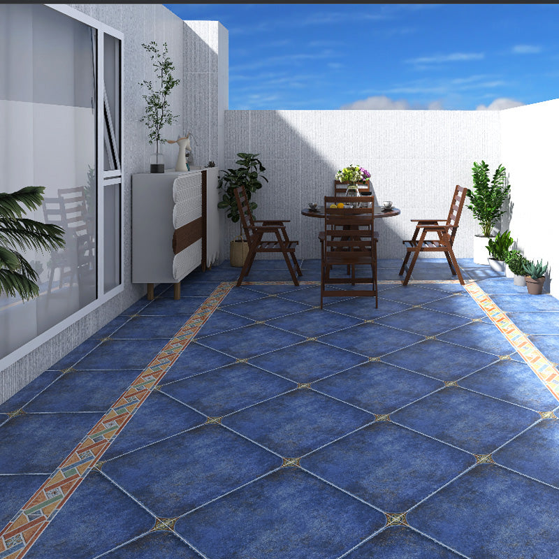 Outdoor Floor Wall Tile Ceramic Square Straight Edge Floor Wall Tile Blue 36 Pieces Clearhalo 'Floor Tiles & Wall Tiles' 'floor_tiles_wall_tiles' 'Flooring 'Home Improvement' 'home_improvement' 'home_improvement_floor_tiles_wall_tiles' Walls and Ceiling' 6887567