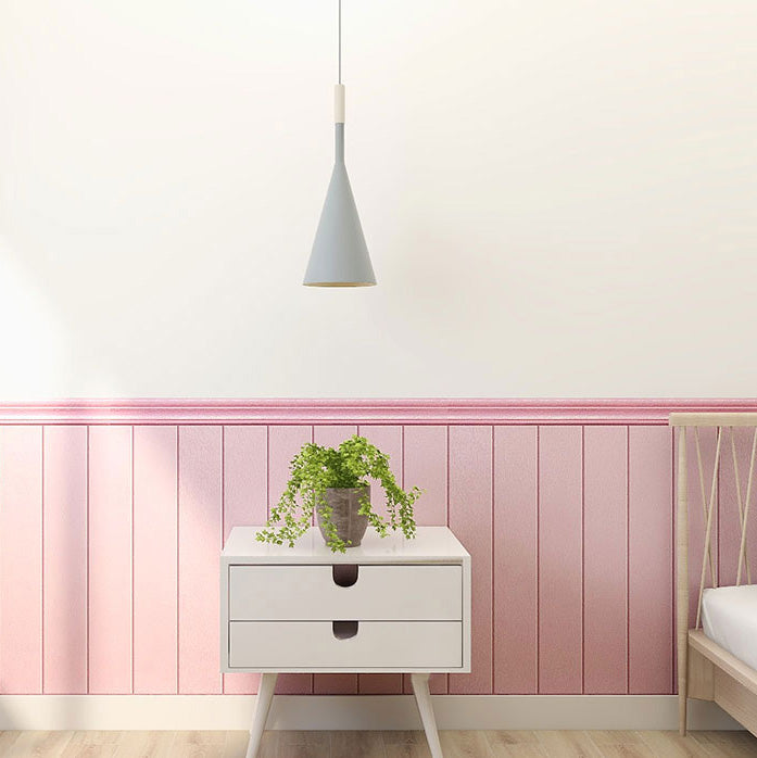 Plastic Wainscoting Peel and Stick Wainscoting with Waterproof Pink 0.31" Clearhalo 'Flooring 'Home Improvement' 'home_improvement' 'home_improvement_wall_paneling' 'Wall Paneling' 'wall_paneling' 'Walls & Ceilings' Walls and Ceiling' 6887622