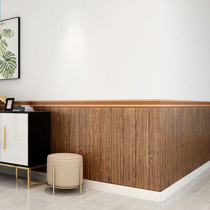 Plastic Wainscoting Peel and Stick Wainscoting with Waterproof Brass 0.31" Clearhalo 'Flooring 'Home Improvement' 'home_improvement' 'home_improvement_wall_paneling' 'Wall Paneling' 'wall_paneling' 'Walls & Ceilings' Walls and Ceiling' 6887632