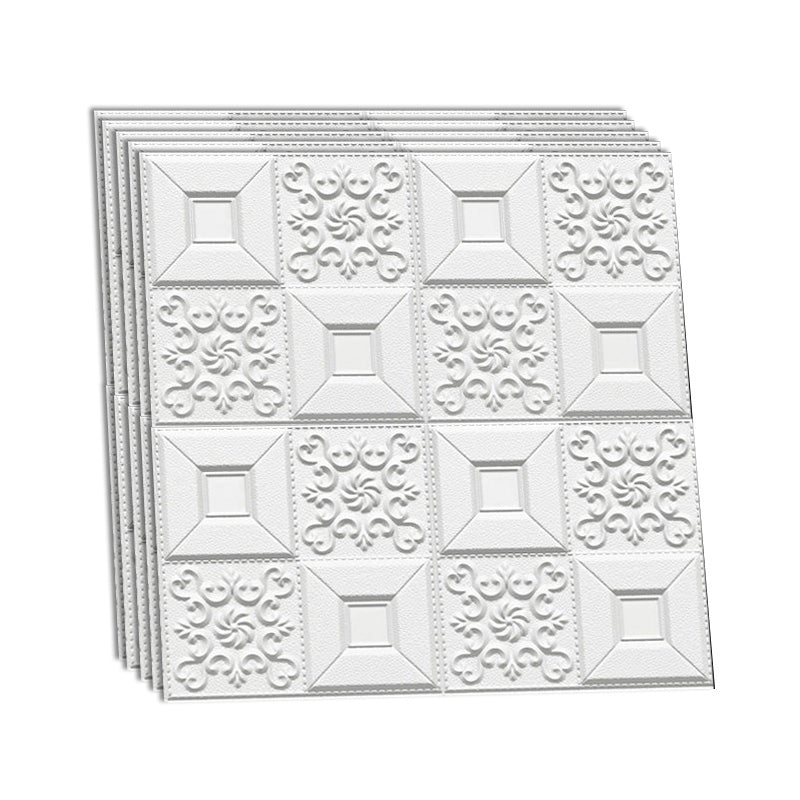 Peel and Press Wall Access Panel 3D Plastic Wall Access Panel White Plaid Clearhalo 'Flooring 'Home Improvement' 'home_improvement' 'home_improvement_wall_paneling' 'Wall Paneling' 'wall_paneling' 'Walls & Ceilings' Walls and Ceiling' 6887670