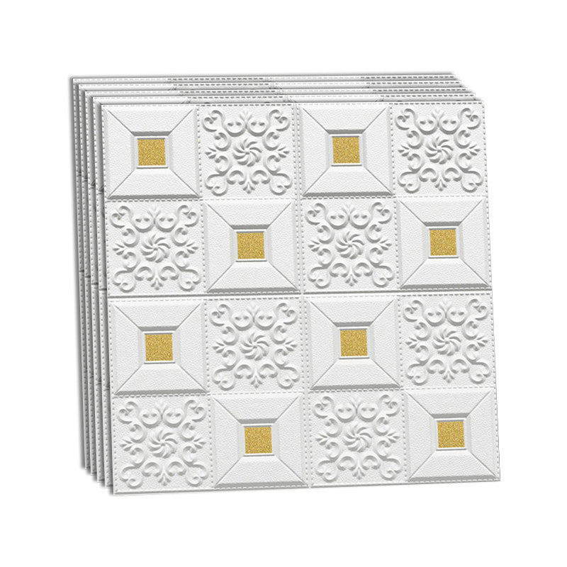 Peel and Press Wall Access Panel 3D Plastic Wall Access Panel Gold-White Clearhalo 'Flooring 'Home Improvement' 'home_improvement' 'home_improvement_wall_paneling' 'Wall Paneling' 'wall_paneling' 'Walls & Ceilings' Walls and Ceiling' 6887671