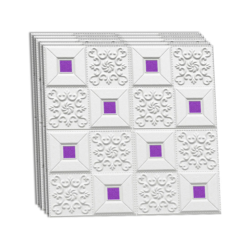 Peel and Press Wall Access Panel 3D Plastic Wall Access Panel White-Purple Clearhalo 'Flooring 'Home Improvement' 'home_improvement' 'home_improvement_wall_paneling' 'Wall Paneling' 'wall_paneling' 'Walls & Ceilings' Walls and Ceiling' 6887673