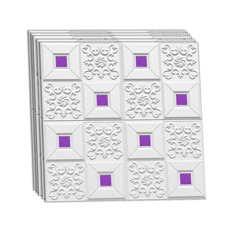 Peel and Press Wall Access Panel 3D Plastic Wall Access Panel White-Purple Clearhalo 'Flooring 'Home Improvement' 'home_improvement' 'home_improvement_wall_paneling' 'Wall Paneling' 'wall_paneling' 'Walls & Ceilings' Walls and Ceiling' 6887673