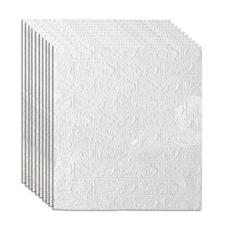 Industrial Wall Plank 3D Print Bathroom Living Room Wall Panels Set of 10 White Clearhalo 'Flooring 'Home Improvement' 'home_improvement' 'home_improvement_wall_paneling' 'Wall Paneling' 'wall_paneling' 'Walls & Ceilings' Walls and Ceiling' 6887690