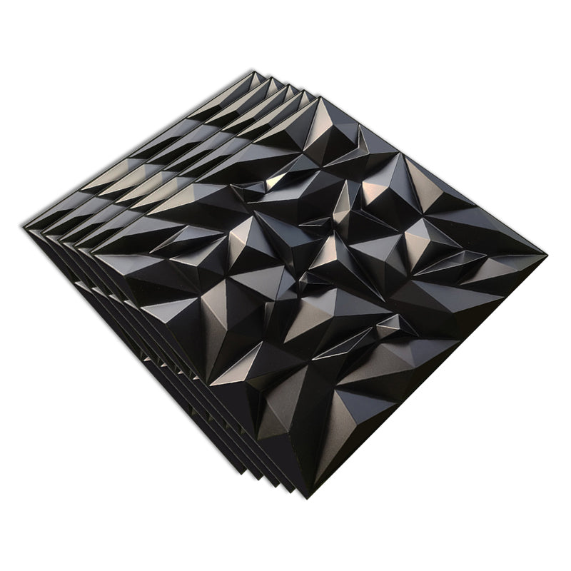 Modern Square Interior Wall Paneling Peel and Stick 3D Embossed Wall Paneling Black Clearhalo 'Flooring 'Home Improvement' 'home_improvement' 'home_improvement_wall_paneling' 'Wall Paneling' 'wall_paneling' 'Walls & Ceilings' Walls and Ceiling' 6887696