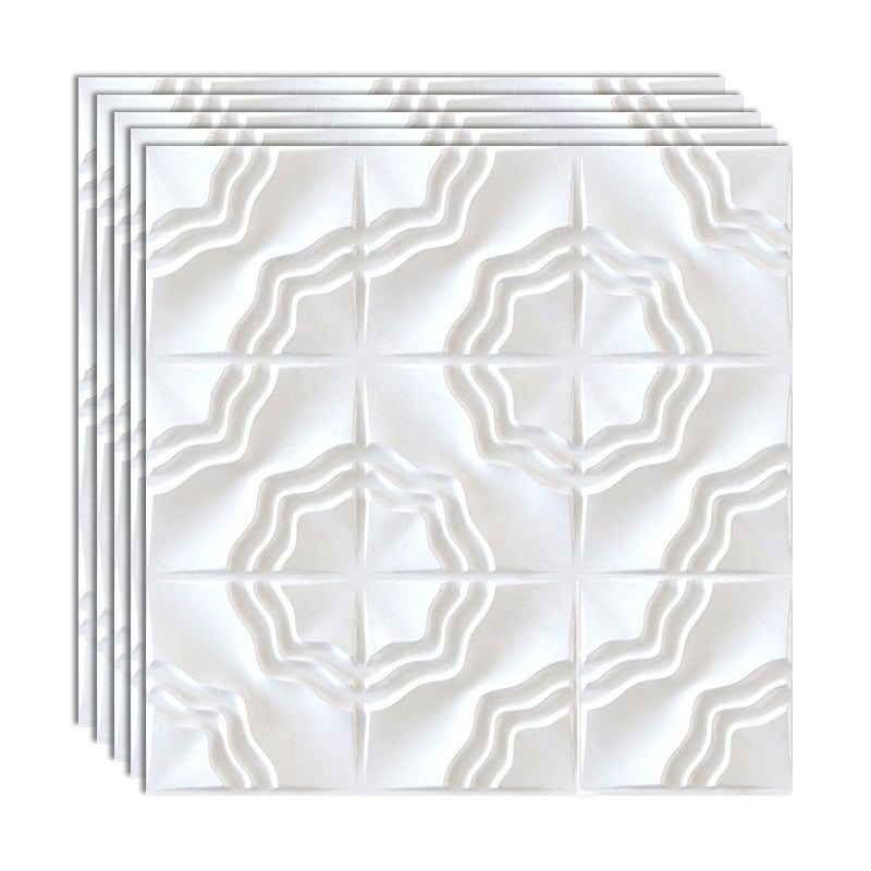 Modern Square Wall Paneling Peel and Stick Texture Pattern Wall Paneling Light Gray-White Clearhalo 'Flooring 'Home Improvement' 'home_improvement' 'home_improvement_wall_paneling' 'Wall Paneling' 'wall_paneling' 'Walls & Ceilings' Walls and Ceiling' 6887710