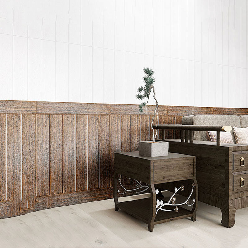Modern Wall Paneling Peel and Stick Wood Effect Design Rectangle Wall Paneling Brown-Black Clearhalo 'Flooring 'Home Improvement' 'home_improvement' 'home_improvement_wall_paneling' 'Wall Paneling' 'wall_paneling' 'Walls & Ceilings' Walls and Ceiling' 6887728