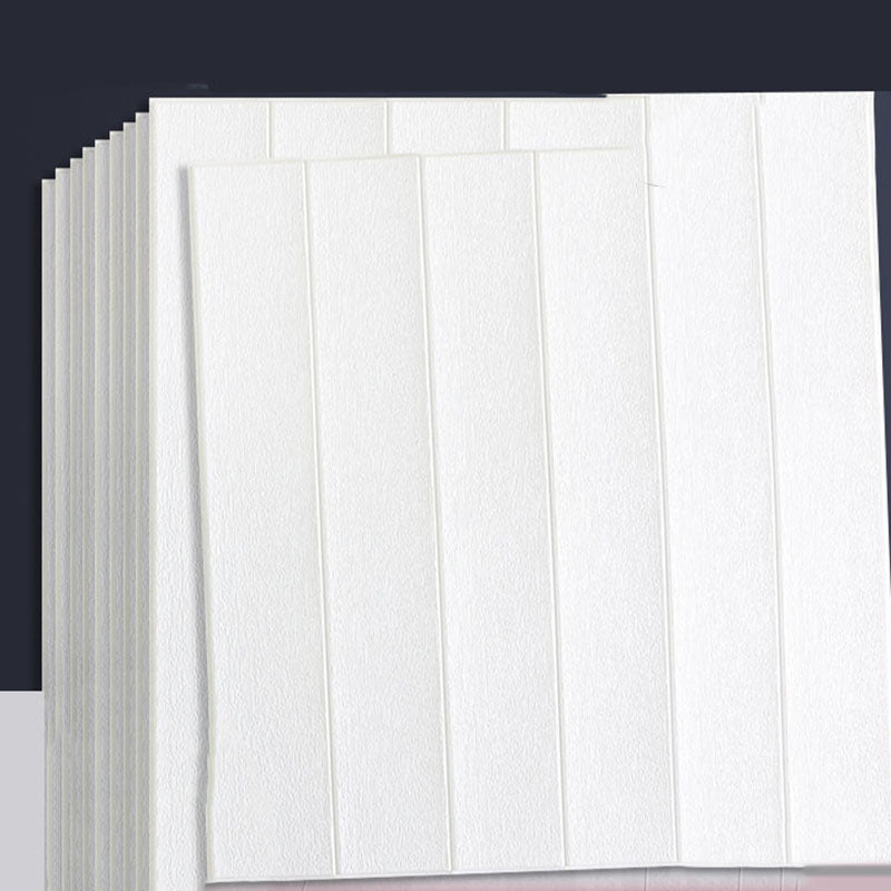 Modern Wall Paneling Peel and Stick Wood Effect Design Rectangle Wall Paneling White Clearhalo 'Flooring 'Home Improvement' 'home_improvement' 'home_improvement_wall_paneling' 'Wall Paneling' 'wall_paneling' 'Walls & Ceilings' Walls and Ceiling' 6887739