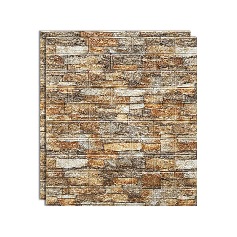 Industrial Waterproof Wall Paneling Peel and Stick Design Wall Paneling Yellow-Brown Clearhalo 'Flooring 'Home Improvement' 'home_improvement' 'home_improvement_wall_paneling' 'Wall Paneling' 'wall_paneling' 'Walls & Ceilings' Walls and Ceiling' 6887765