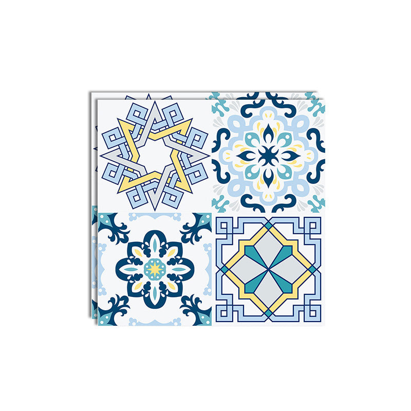 Mosaic Tile Wallpaper Contemporary Plastic Wallpaper with Square Shape Light Blue-Yellow Clearhalo 'Flooring 'Home Improvement' 'home_improvement' 'home_improvement_peel_stick_blacksplash' 'Peel & Stick Backsplash Tile' 'peel_stick_blacksplash' 'Walls & Ceilings' Walls and Ceiling' 6887893