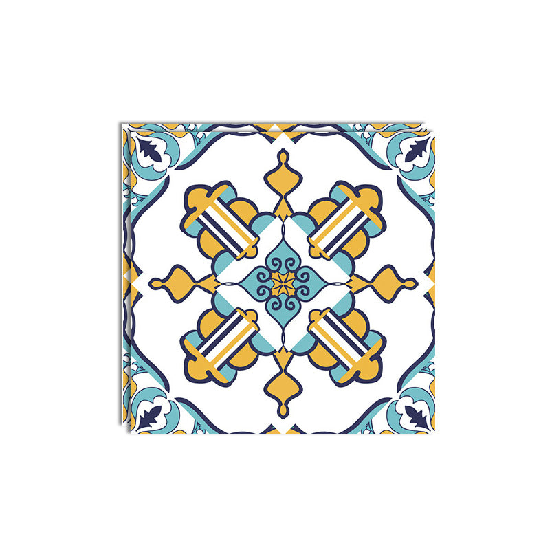 Mosaic Tile Wallpaper Contemporary Plastic Wallpaper with Square Shape Blue-Yellow Clearhalo 'Flooring 'Home Improvement' 'home_improvement' 'home_improvement_peel_stick_blacksplash' 'Peel & Stick Backsplash Tile' 'peel_stick_blacksplash' 'Walls & Ceilings' Walls and Ceiling' 6887897