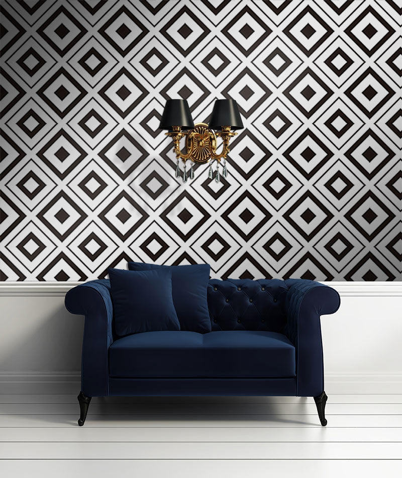 Mosaic Tile Peel and Stick Wall Tile Modern PVC Wallpaper with Waterproof Black/ White Plaid 12" x 12" 20-Piece Set Clearhalo 'Flooring 'Home Improvement' 'home_improvement' 'home_improvement_peel_stick_blacksplash' 'Peel & Stick Backsplash Tile' 'peel_stick_blacksplash' 'Walls & Ceilings' Walls and Ceiling' 6887905