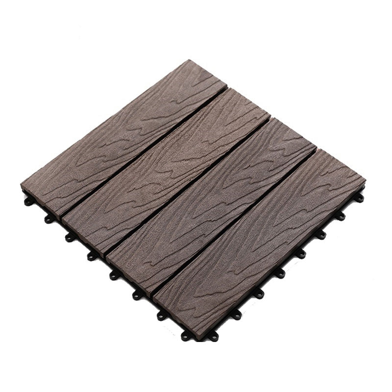 Floor Bullnose Click Lock Wire Brushed Wooden Flooring Tiles Brown Clearhalo 'Flooring 'Hardwood Flooring' 'hardwood_flooring' 'Home Improvement' 'home_improvement' 'home_improvement_hardwood_flooring' Walls and Ceiling' 6887970