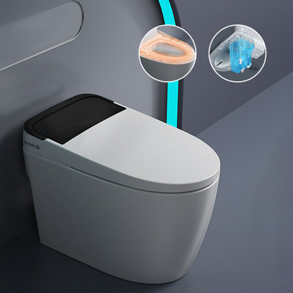 Modern Toilet Bowl All-In-One ABS Floor Mounted Siphon Jet Urine Toilet Heating Seat Ring (Standard ) Clearhalo 'Bathroom Remodel & Bathroom Fixtures' 'Home Improvement' 'home_improvement' 'home_improvement_toilets' 'Toilets & Bidets' 'Toilets' 6888273