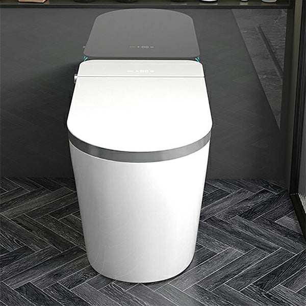 Modern Floor Mount Urine Toilet Ceramic One Piece Ceramic Toilet Bowl with Seat Grey Automatic Lid Clearhalo 'Bathroom Remodel & Bathroom Fixtures' 'Home Improvement' 'home_improvement' 'home_improvement_toilets' 'Toilets & Bidets' 'Toilets' 6888672