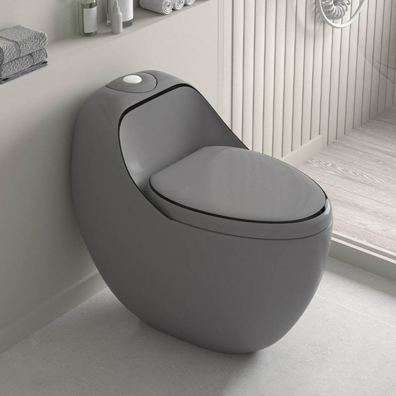 Contemporary 1 Piece Flush Toilet Floor Mounted Urine Toilet for Bathroom Grey/ Gold 12" Clearhalo 'Bathroom Remodel & Bathroom Fixtures' 'Home Improvement' 'home_improvement' 'home_improvement_toilets' 'Toilets & Bidets' 'Toilets' 6888769