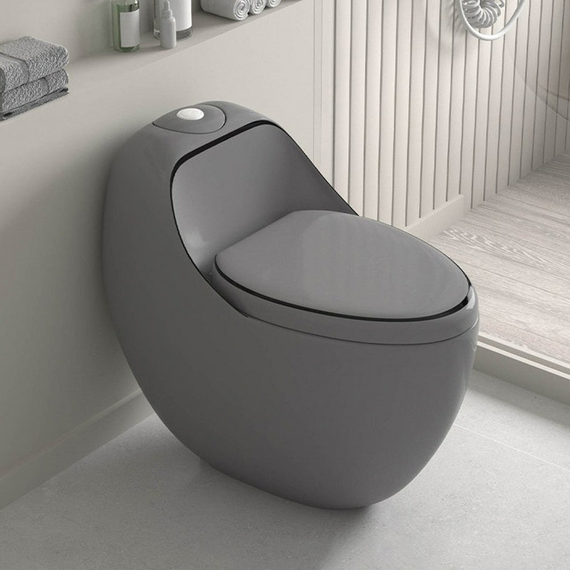 Contemporary 1 Piece Flush Toilet Floor Mounted Urine Toilet for Bathroom Grey Gold 12" Clearhalo 'Bathroom Remodel & Bathroom Fixtures' 'Home Improvement' 'home_improvement' 'home_improvement_toilets' 'Toilets & Bidets' 'Toilets' 6888769