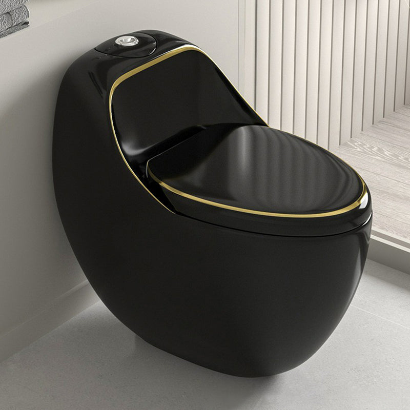 Contemporary 1 Piece Flush Toilet Floor Mounted Urine Toilet for Bathroom Gold-Black Clearhalo 'Bathroom Remodel & Bathroom Fixtures' 'Home Improvement' 'home_improvement' 'home_improvement_toilets' 'Toilets & Bidets' 'Toilets' 6888773