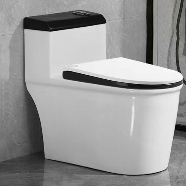 Modern 1 Piece Toilet Bowl Floor Mounted Urine Toilet for Bathroom 15"L x 28"W x 26"H Black White 16" Clearhalo 'Bathroom Remodel & Bathroom Fixtures' 'Home Improvement' 'home_improvement' 'home_improvement_toilets' 'Toilets & Bidets' 'Toilets' 6888825
