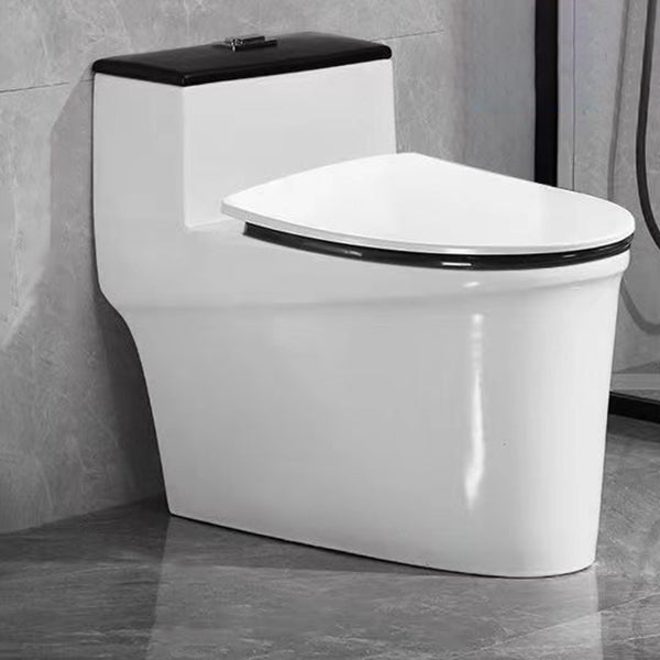 Modern 1 Piece Toilet Bowl Floor Mounted Urine Toilet for Bathroom 17"L x 28"W x 25"H Black/ White Clearhalo 'Bathroom Remodel & Bathroom Fixtures' 'Home Improvement' 'home_improvement' 'home_improvement_toilets' 'Toilets & Bidets' 'Toilets' 6888831