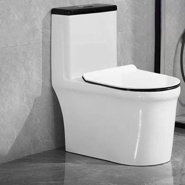Modern 1 Piece Toilet Bowl Floor Mounted Urine Toilet for Bathroom 15.2"L x 28"W x 30.3"H Black White Clearhalo 'Bathroom Remodel & Bathroom Fixtures' 'Home Improvement' 'home_improvement' 'home_improvement_toilets' 'Toilets & Bidets' 'Toilets' 6888848