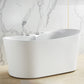 White Acrylic Freestanding Bathtub Oval Modern Handles Included Bath Clearhalo 'Bathroom Remodel & Bathroom Fixtures' 'Bathtubs' 'Home Improvement' 'home_improvement' 'home_improvement_bathtubs' 'Showers & Bathtubs' 6889895