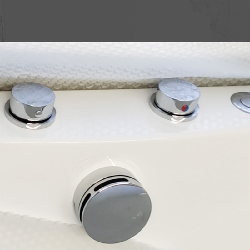 White Acrylic Freestanding Bathtub Oval Modern Handles Included Bath Clearhalo 'Bathroom Remodel & Bathroom Fixtures' 'Bathtubs' 'Home Improvement' 'home_improvement' 'home_improvement_bathtubs' 'Showers & Bathtubs' 6889899