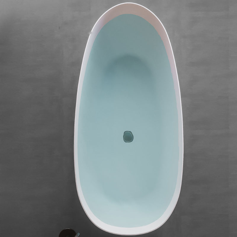 Soaking Stone Bathtub Antique Finish Oval Back to Wall Bath Tub 67"L x 31"W x 22"H Clearhalo 'Bathroom Remodel & Bathroom Fixtures' 'Bathtubs' 'Home Improvement' 'home_improvement' 'home_improvement_bathtubs' 'Showers & Bathtubs' 6889926
