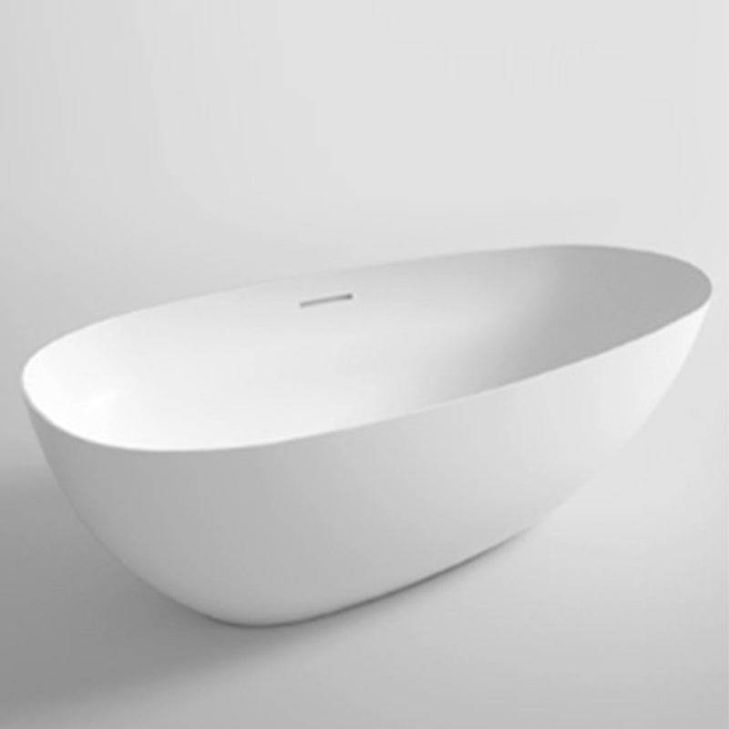 Soaking Stone Bathtub Antique Finish Oval Back to Wall Bath Tub 55"L x 27.5"W x 22"H Clearhalo 'Bathroom Remodel & Bathroom Fixtures' 'Bathtubs' 'Home Improvement' 'home_improvement' 'home_improvement_bathtubs' 'Showers & Bathtubs' 6889927