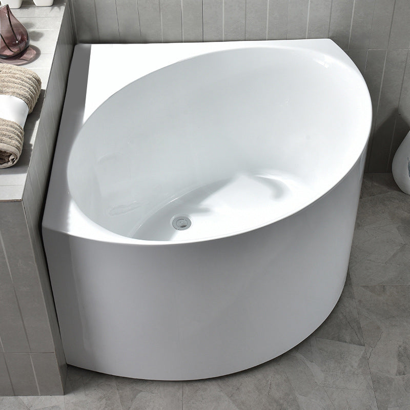 Modern Acrylic Corner Bath 24.8-inch Tall Soaking White Bathtub Tub Clearhalo 'Bathroom Remodel & Bathroom Fixtures' 'Bathtubs' 'Home Improvement' 'home_improvement' 'home_improvement_bathtubs' 'Showers & Bathtubs' 6889969