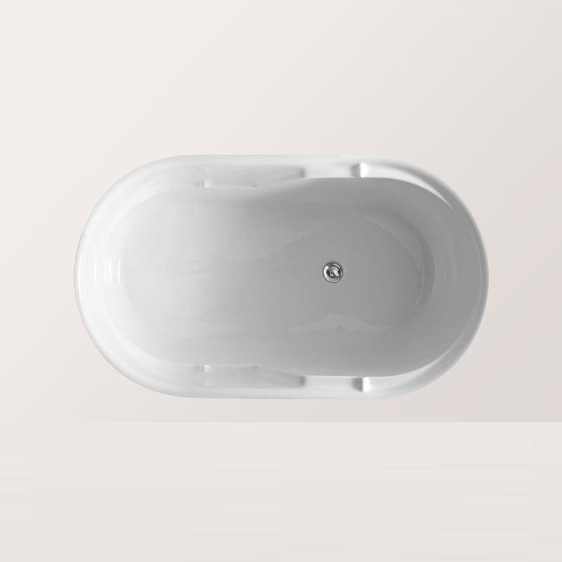 Modern Acrylic Bathtub Freestanding Soaking Tub , 27.56-inch Wide Overflow Hole Not Included Clearhalo 'Bathroom Remodel & Bathroom Fixtures' 'Bathtubs' 'Home Improvement' 'home_improvement' 'home_improvement_bathtubs' 'Showers & Bathtubs' 6889985